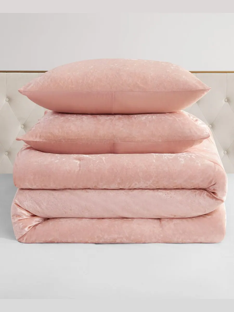 Комплект постельного белья из 3 предметов с бархатной обивкой, размер Full/Queen Juicy Couture — изображение 9 из 10, розовый