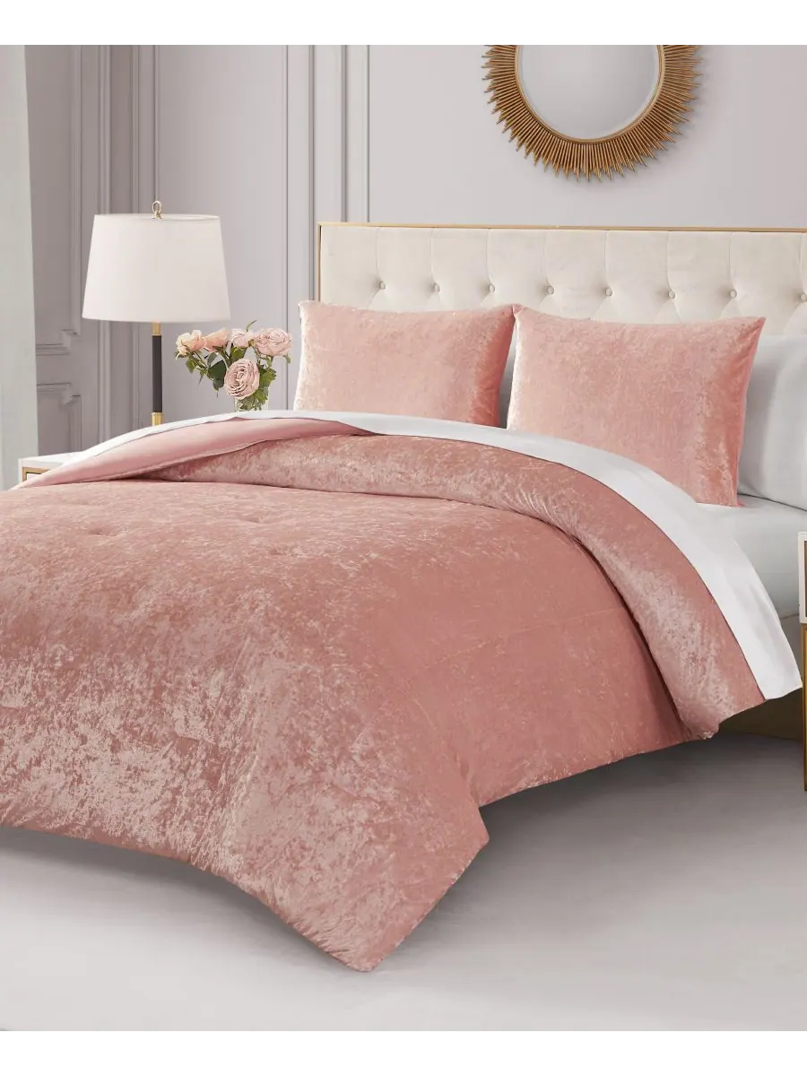 Комплект постельного белья из 3 предметов с бархатной обивкой, размер Full/Queen Juicy Couture — изображение 5 из 10, розовый