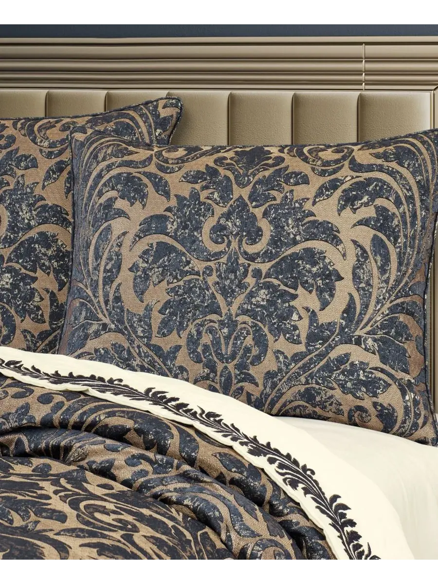Комплект стеганого одеяла с пододеяльником Glimmerstone Floral J Queen New York — изображение 3 из 8, синий