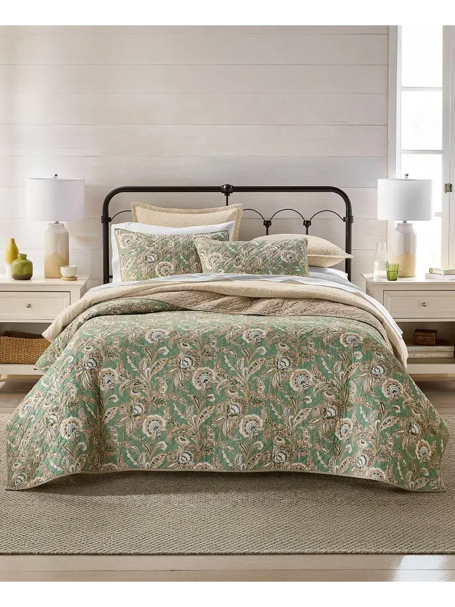 Стеганый комплект Venetian Vine Cotton 2-Piece Quilt Set Charter Club — изображение 1 из 8, шалфейный