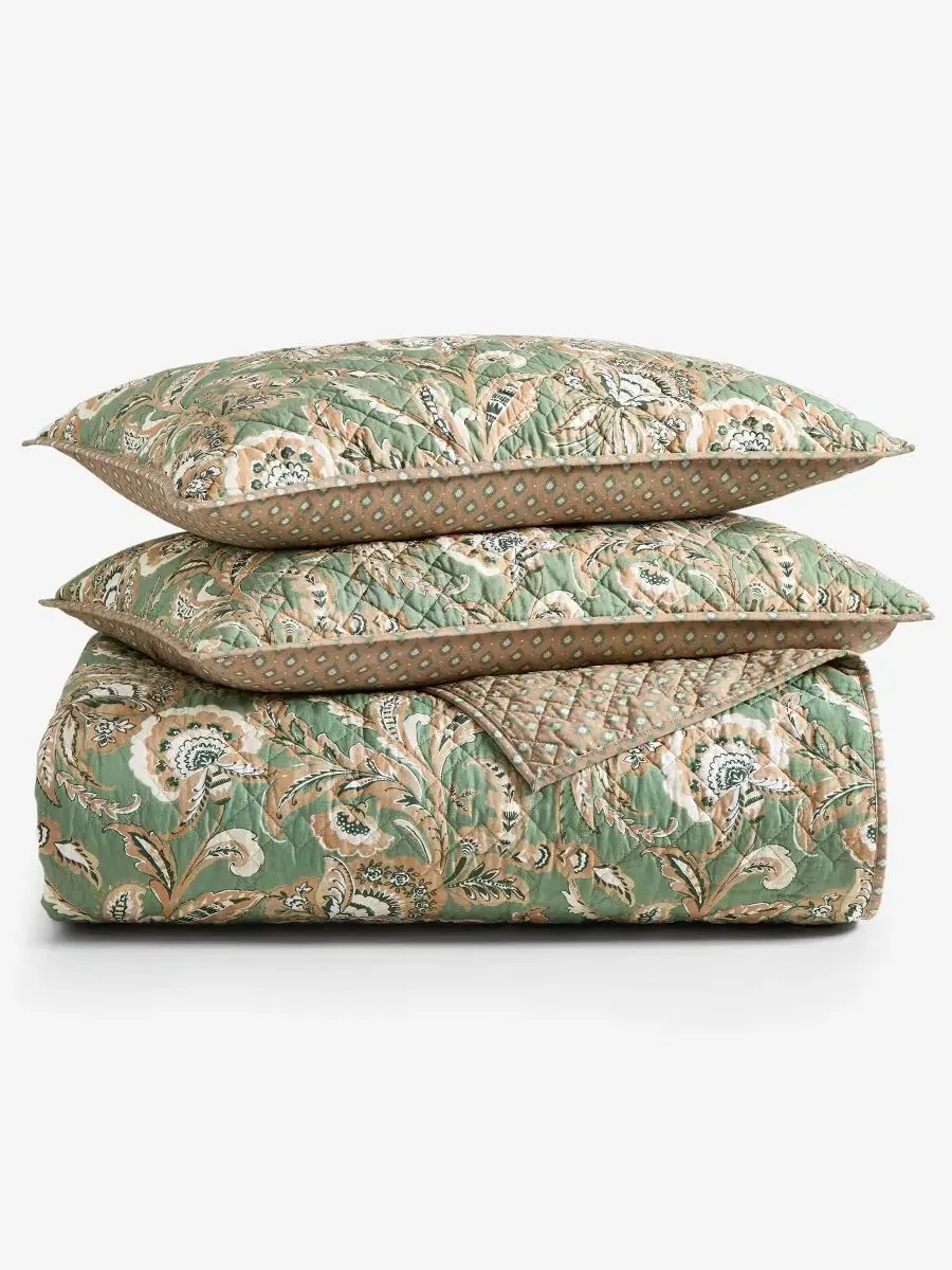 Стеганый комплект Venetian Vine Cotton 2-Piece Quilt Set Charter Club — изображение 4 из 8, шалфейный