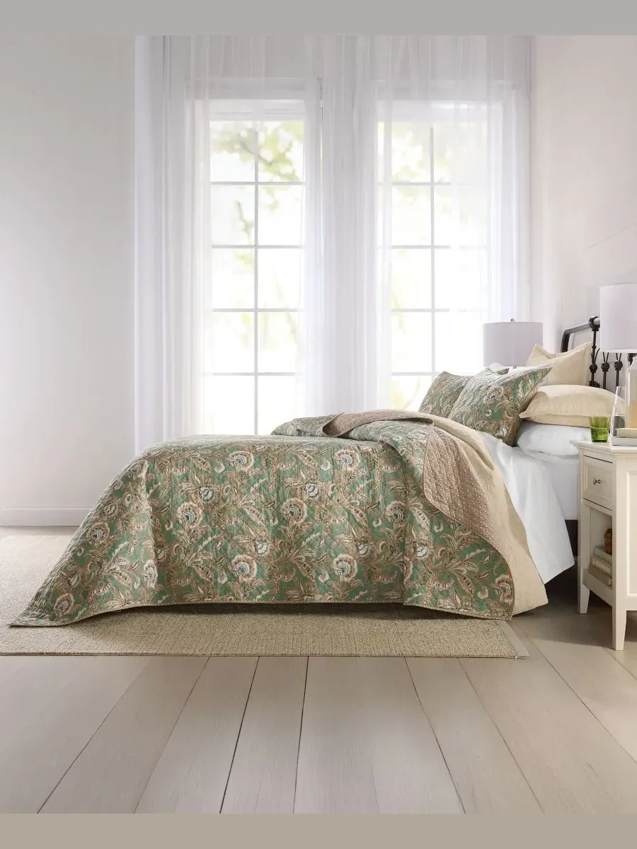 Стеганый комплект Venetian Vine Cotton 2-Piece Quilt Set Charter Club — изображение 6 из 8, шалфейный