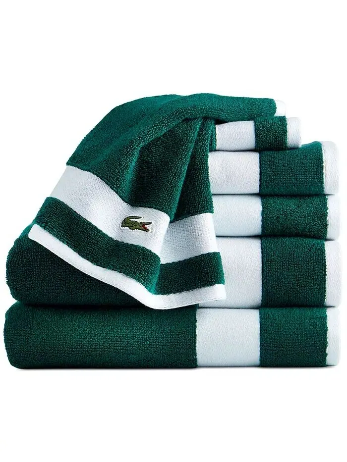 Банные полотенца Lacoste Heritage Sport Stripe, 6 шт — изображение 2 из 4, зеленый