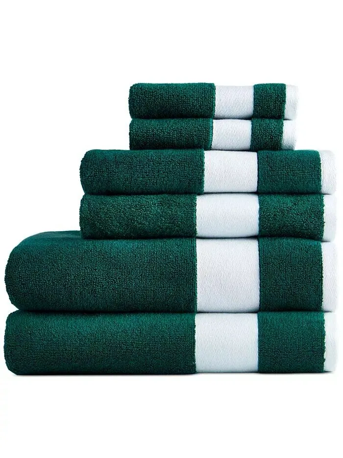 Банные полотенца Lacoste Heritage Sport Stripe, 6 шт — изображение 3 из 4, зеленый