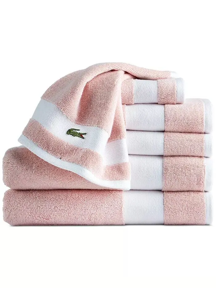 Банные полотенца Lacoste Heritage Sport Stripe, 6 шт — изображение 2 из 4, розовый
