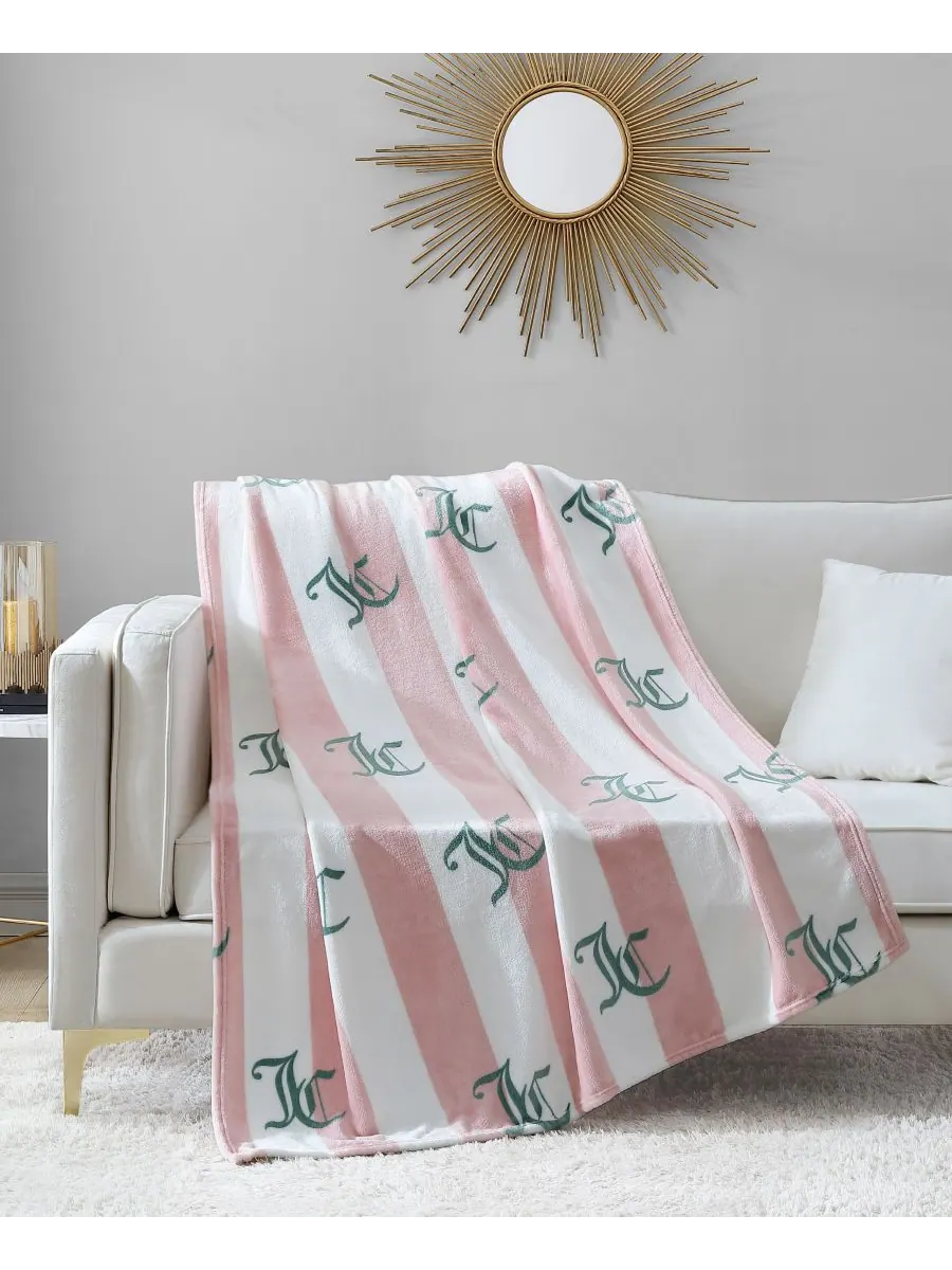 Плед Cabana Plush в полоску, 50 x 70 дюймов Juicy Couture