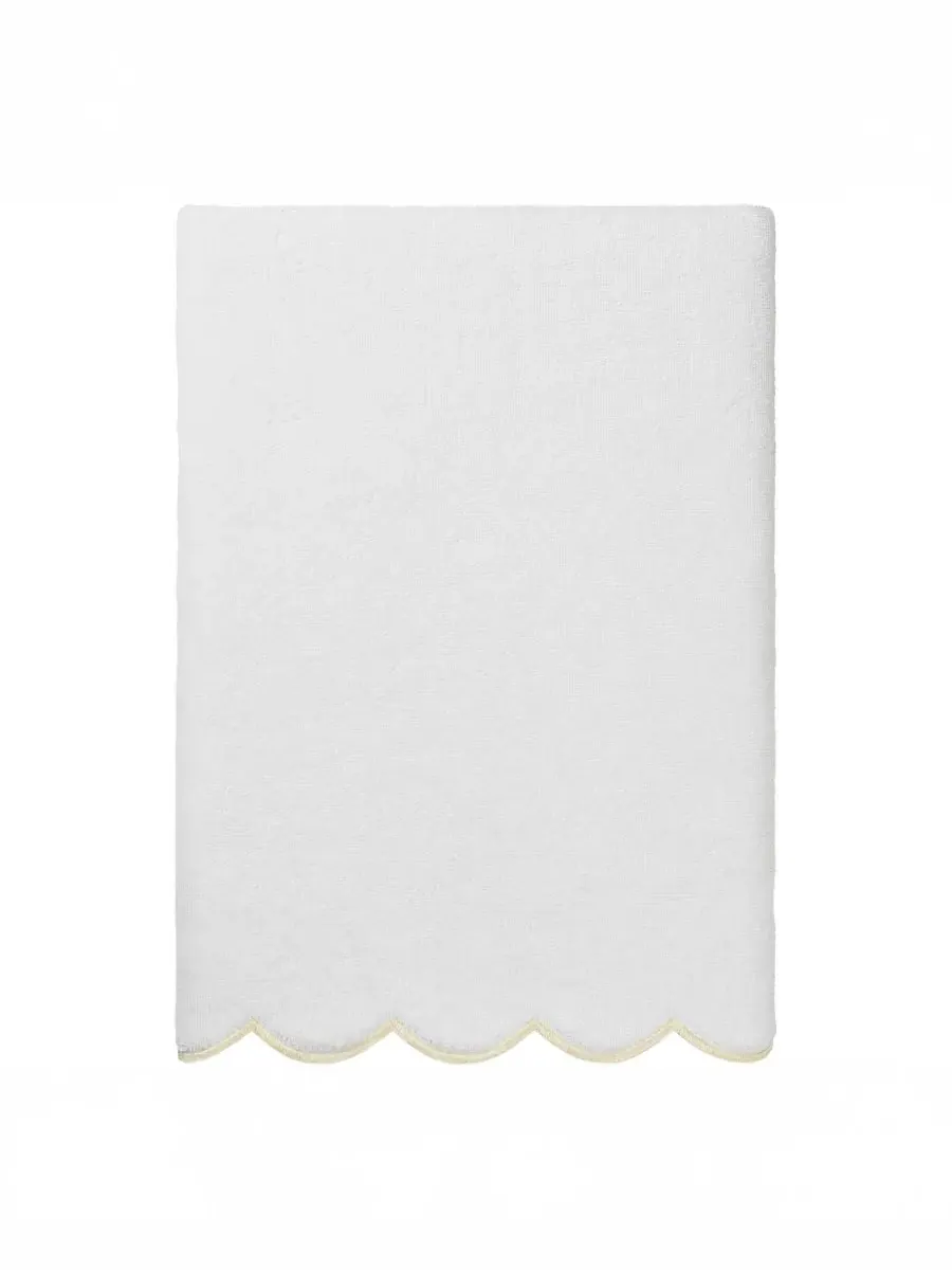Набор из 6 полотенец Adornia Scallop Cotton Linum Home — изображение 3 из 6, белый бежевый