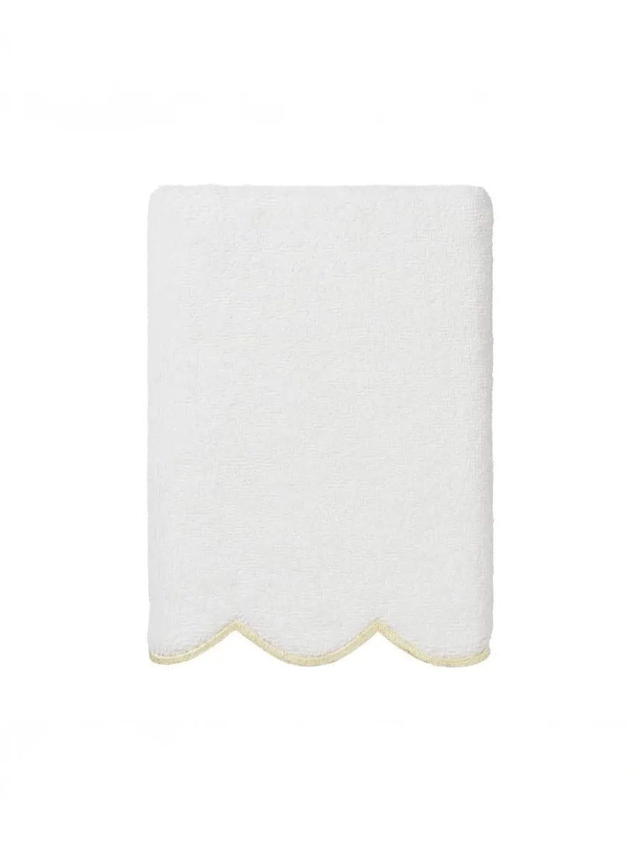Набор из 6 полотенец Adornia Scallop Cotton Linum Home — изображение 6 из 6, белый бежевый