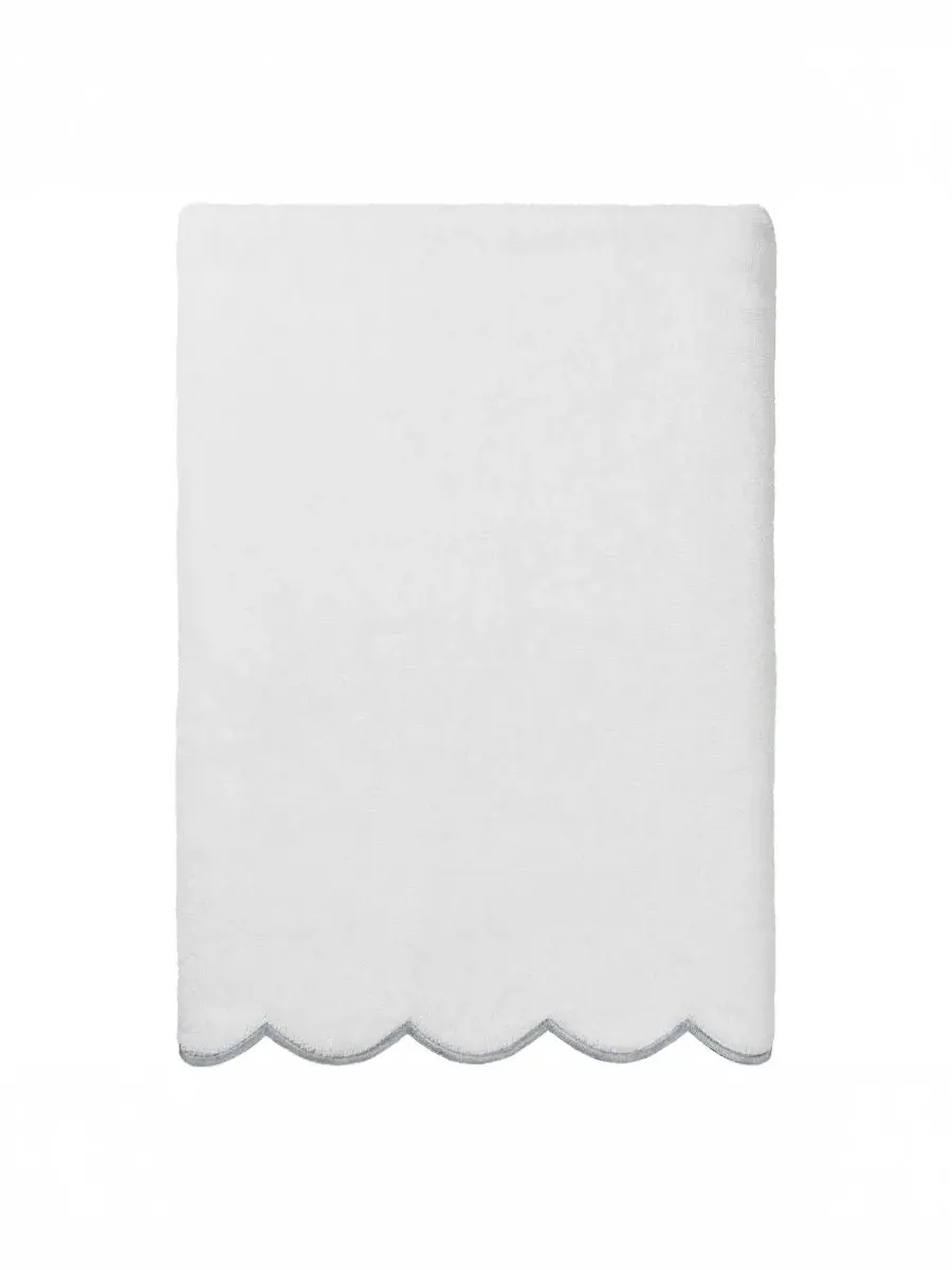 Набор из 6 полотенец Adornia Scallop Cotton Linum Home — изображение 3 из 6, белый серый