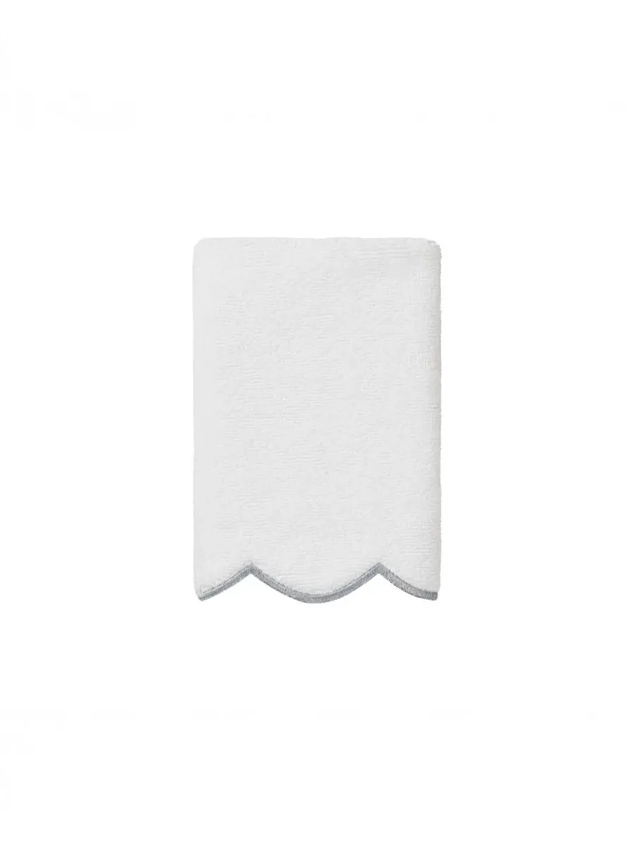 Набор из 6 полотенец Adornia Scallop Cotton Linum Home — изображение 4 из 6, белый серый