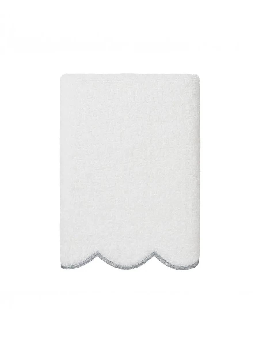 Набор из 6 полотенец Adornia Scallop Cotton Linum Home — изображение 6 из 6, белый серый