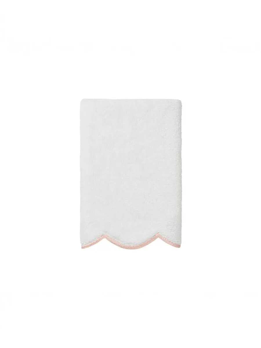 Набор из 6 полотенец Adornia Scallop Cotton Linum Home — изображение 4 из 6, белый розовый