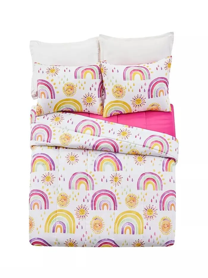 Комплект одеял Rainbows and Suns из 2 предметов, Twin/Twin XL Urban Playground — розовый