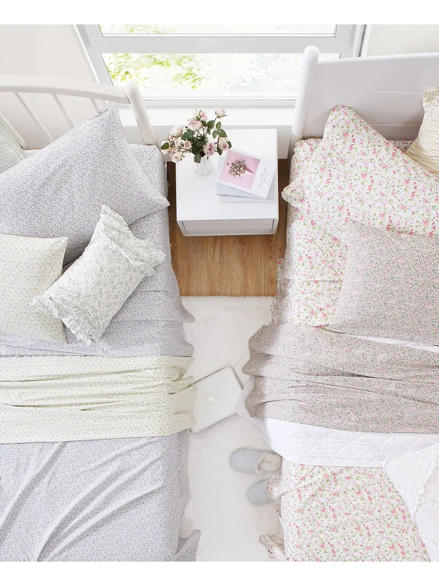 Комплект постельного белья из хлопкового перкаля, 4 предмета, размер Queen Laura Ashley — изображение 3 из 5, розовый