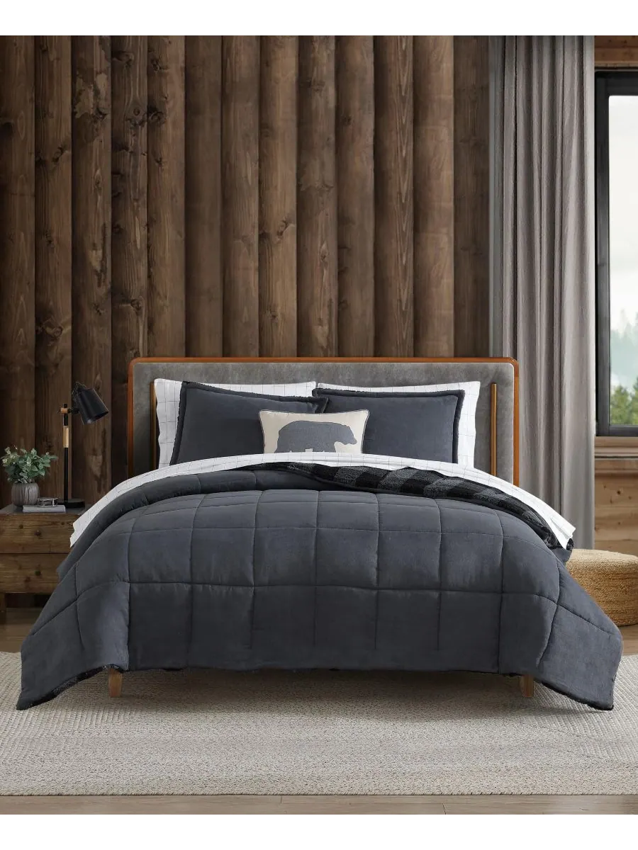 Двусторонний комплект постельного белья Клетчатый узор в стиле кантри из 3 предметов, размер King — изображение 1 из 9