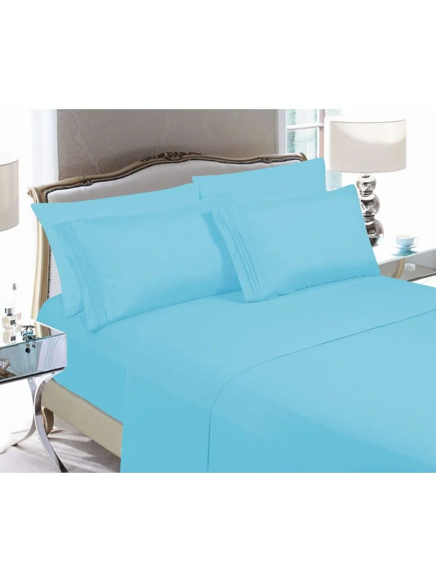 Роскошный мягкий однотонный комплект постельного белья из 6 предметов, размер «полуторный» Elegant