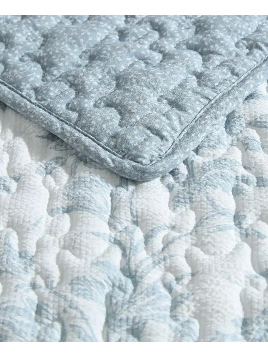 Комплекты стеганых одеял из ткани сирсакер от Amberly Laura Ashley — изображение 6 из 9, синий