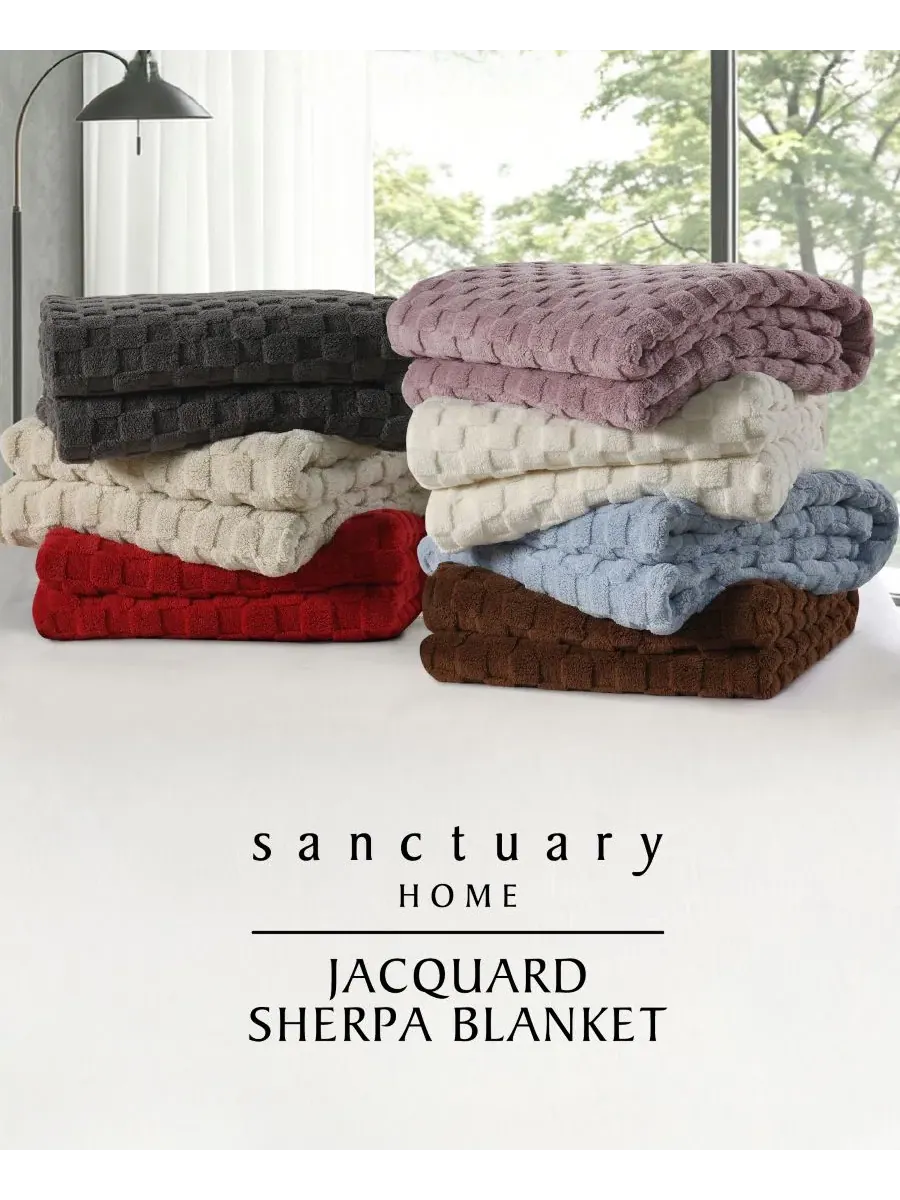 Плед из футера с жаккардовым узором Twin Sanctuary — изображение 8 из 8, синий