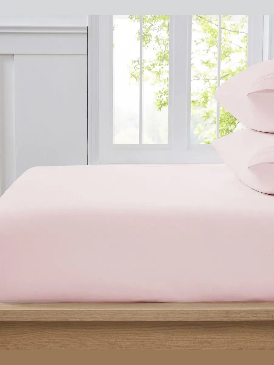 Просторная простыня на резинке из микрофибры, Queen Sweet Home Collection — изображение 2 из 4, бледный розовый
