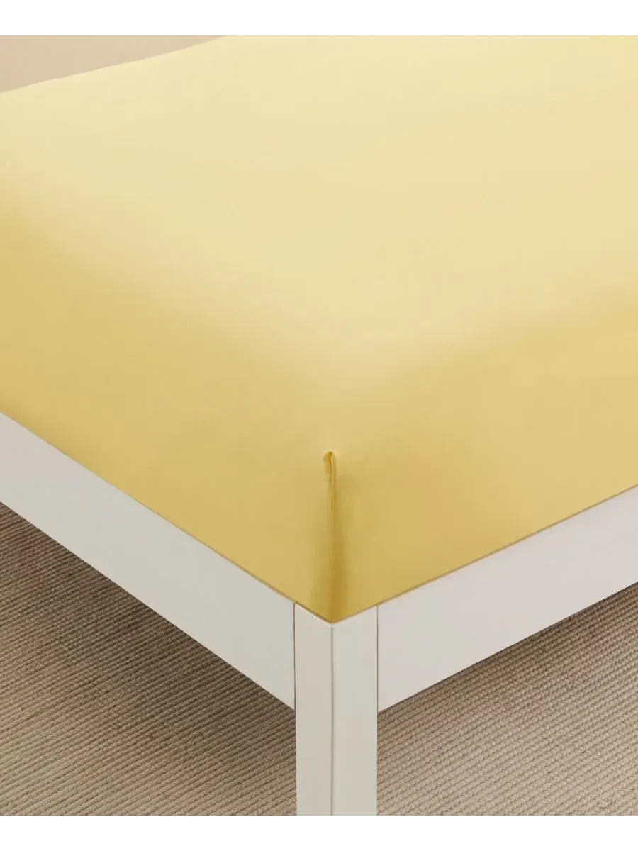 Просторная простыня на резинке из микрофибры, 1500 нитей, Queen Sweet Home Collection — изображение 4 из 4, желтый