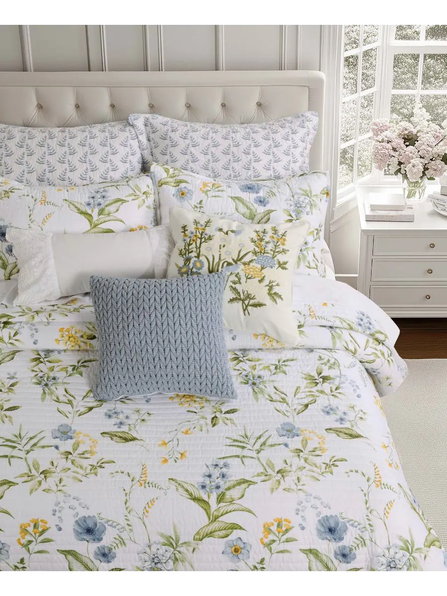 Комплект постельного белья Viviana Watercolor Floral из 3 предметов, размер King Levtex — изображение 3 из 5, синий