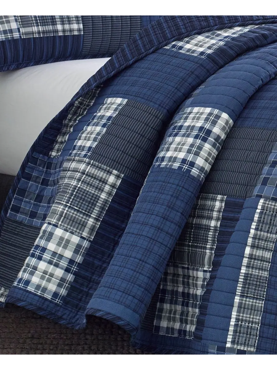 Двусторонний комплект постельного белья Eastmont из 3 предметов, размер King Eddie Bauer — изображение 6 из 10, темно-синий