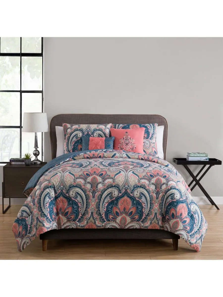 Комплект постельного белья Casa Real Damask, двусторонний, 4 предмета, размер Full/Queen VCNY Home — изображение 9 из 10