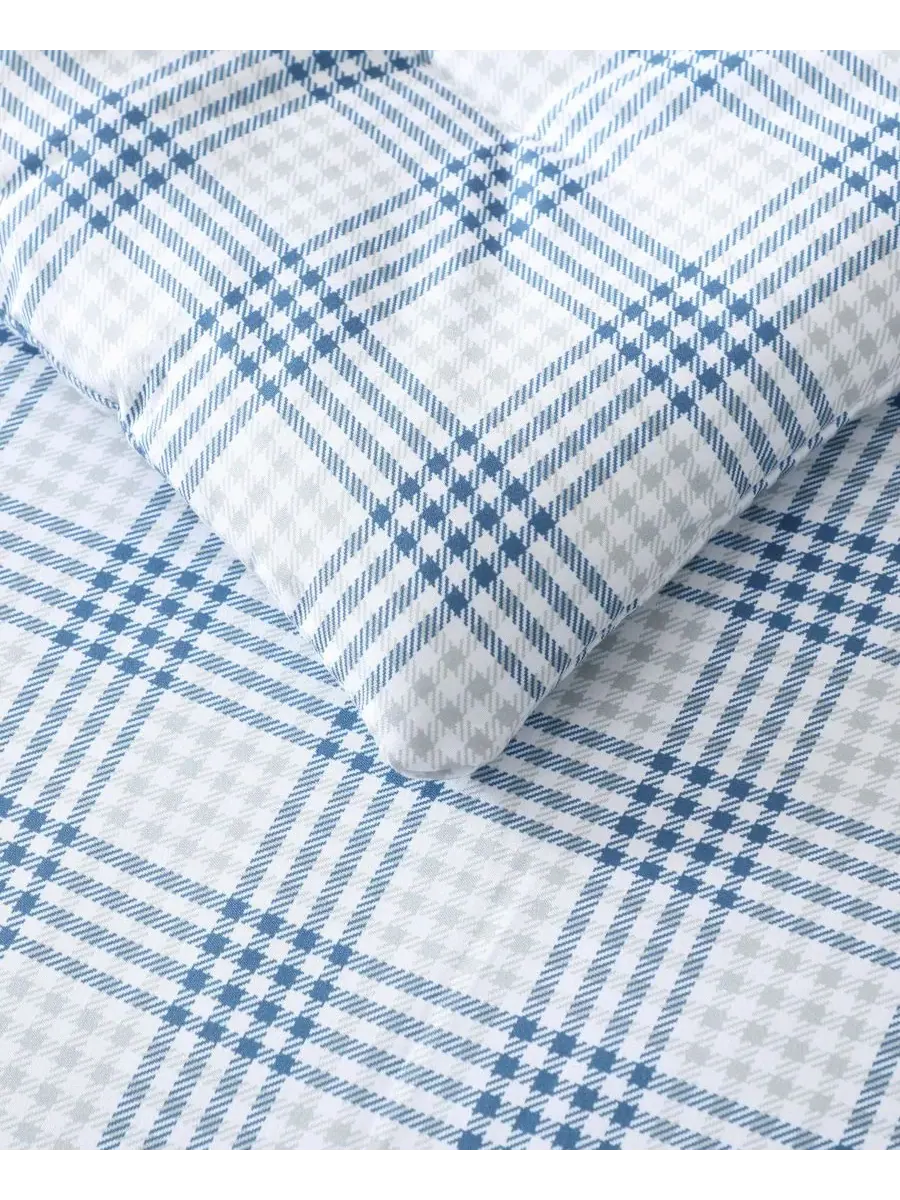 Комплект постельного белья Beach Pine Plaid, 5 предметов, размер Twin/Twin XL Eddie Bauer — изображение 5 из 7, серый синий