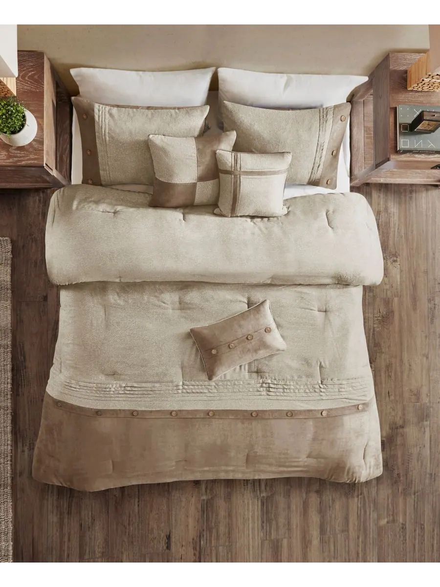 Комплект постельного белья Boone Microsuede из 7 предметов, размер California King Madison Park — изображение 7 из 10