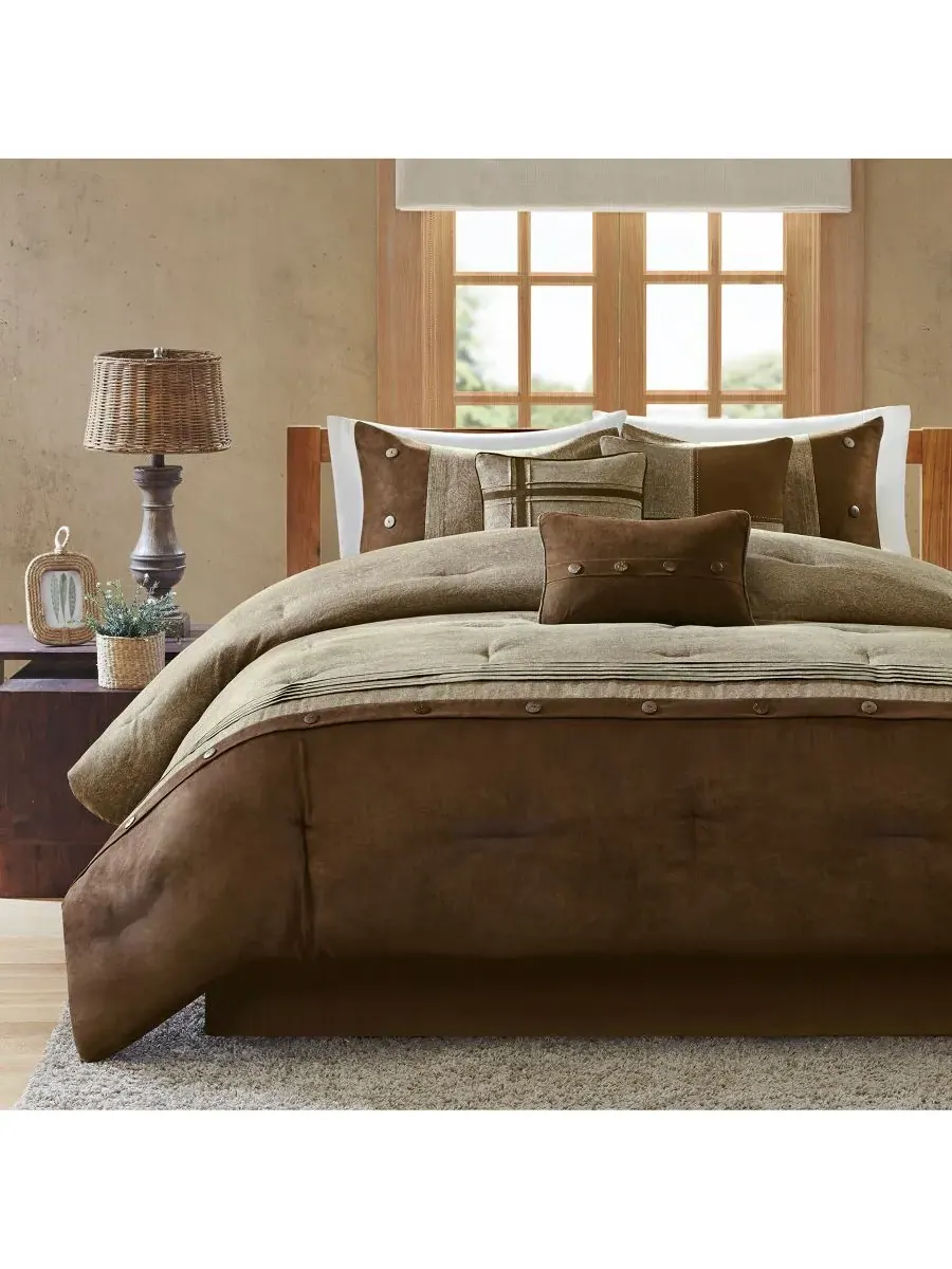 Комплект постельного белья Boone Microsuede из 7 предметов, размер California King Madison Park — изображение 7 из 8