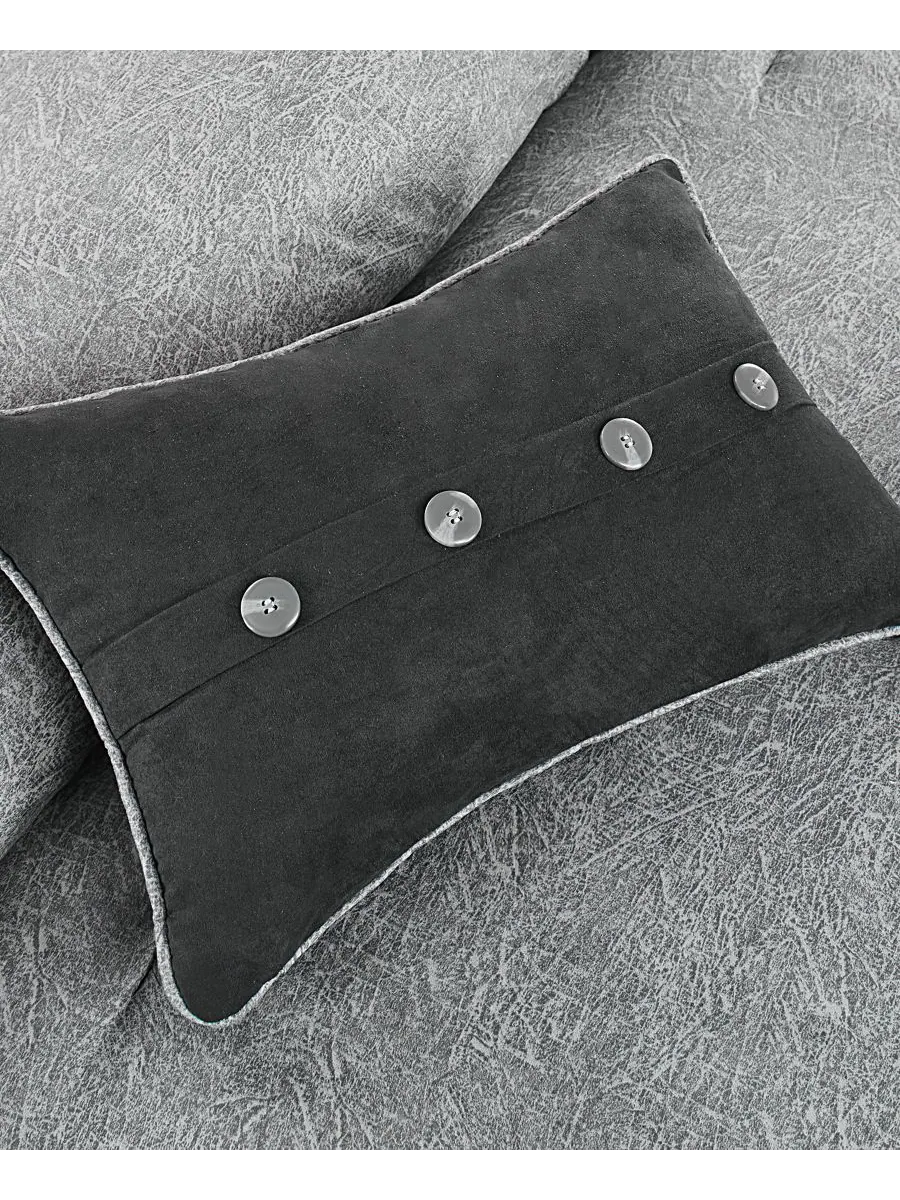 Комплект постельного белья Boone Microsuede из 7 предметов, размер California King Madison Park — изображение 4 из 7, серый