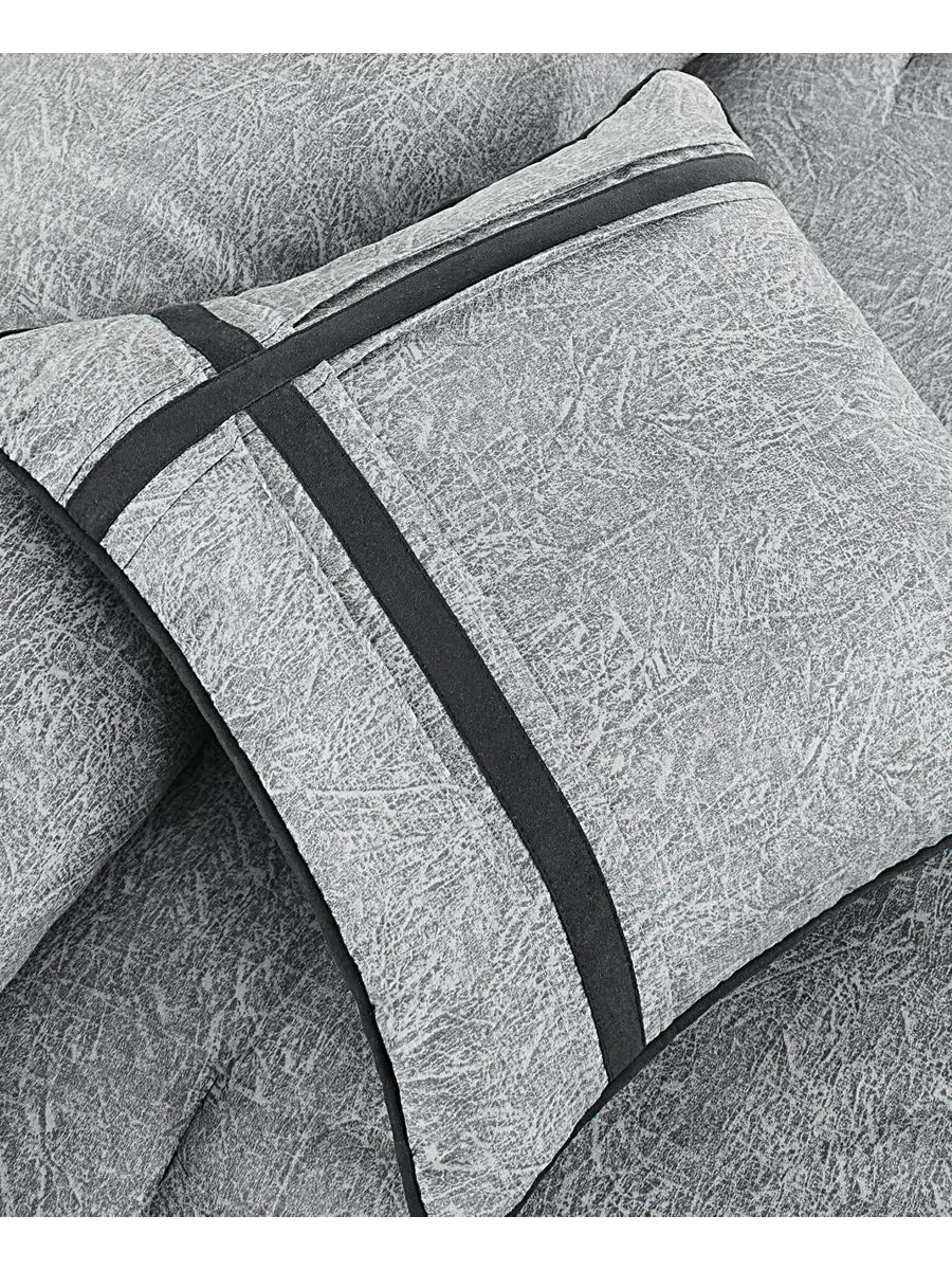 Комплект постельного белья Boone Microsuede из 7 предметов, размер California King Madison Park — изображение 5 из 7, серый