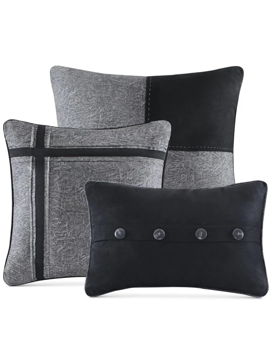 Комплект постельного белья Boone Microsuede из 7 предметов, размер California King Madison Park — изображение 6 из 7, серый