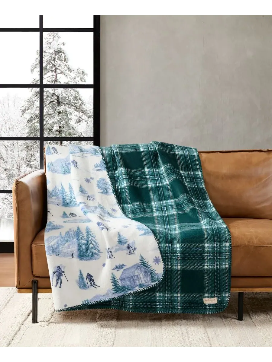 Водонепроницаемый двусторонний плед в клетку, 127 x 178 см Weatherproof Vintage — изображение 2 из 5, зеленый