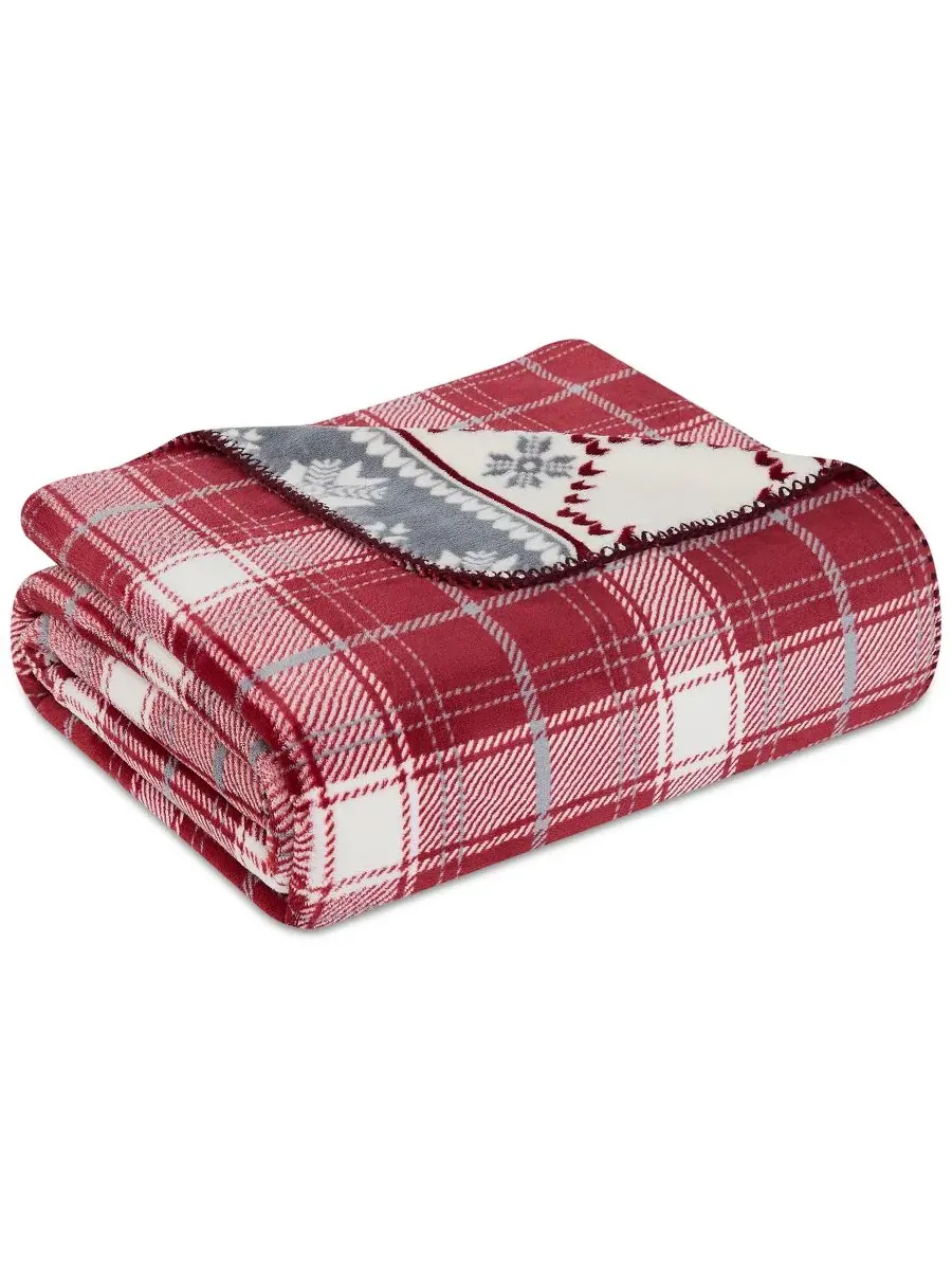 Водонепроницаемый двусторонний плед в клетку, 127 x 178 см Weatherproof Vintage — изображение 4 из 5, красный
