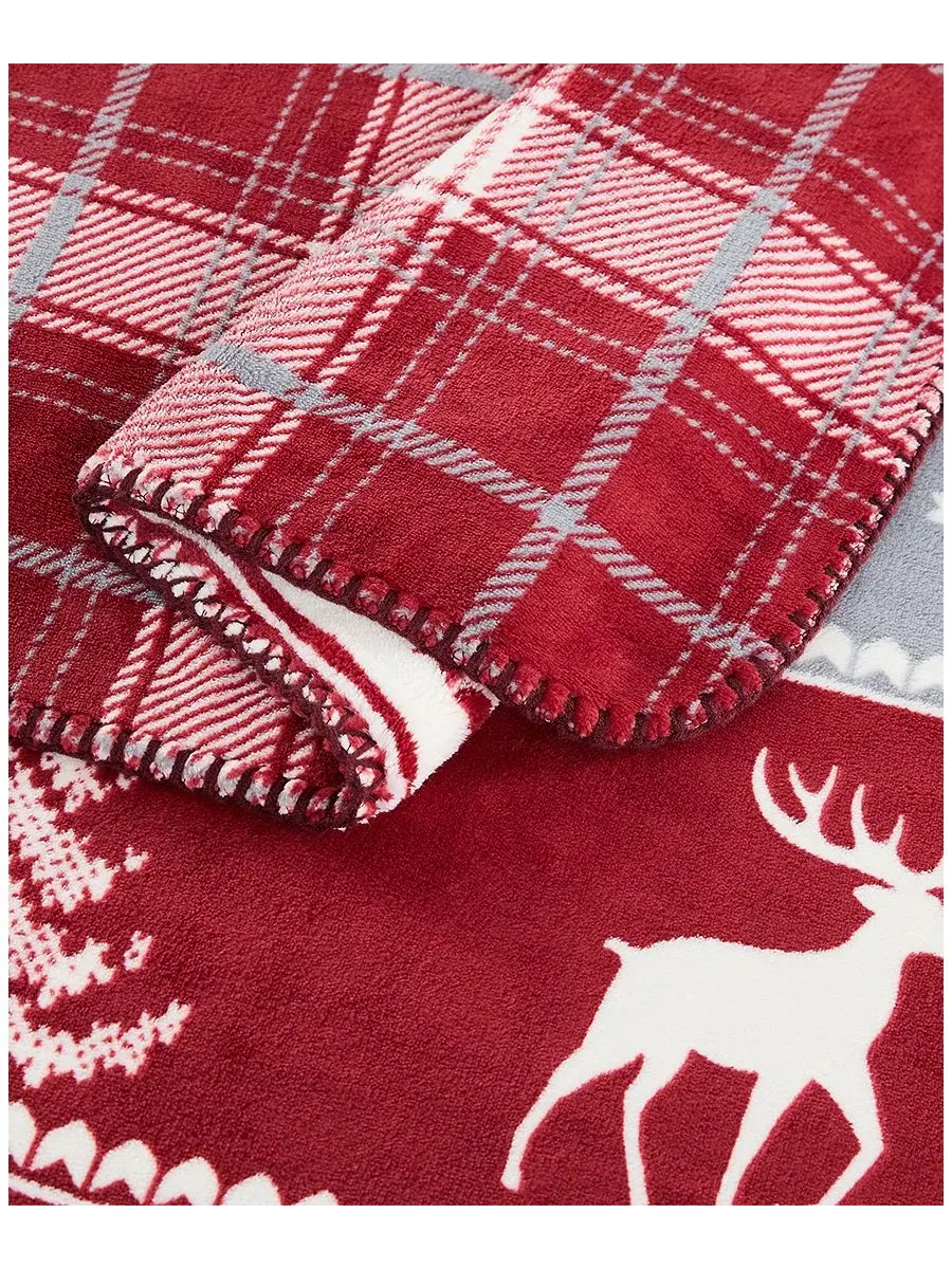 Водонепроницаемый двусторонний плед в клетку, 127 x 178 см Weatherproof Vintage — изображение 5 из 5, красный