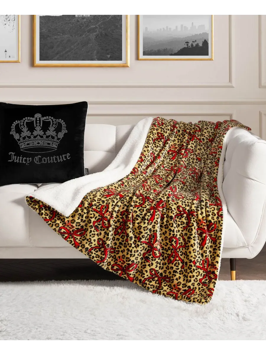 Мягкий двусторонний плед из искусственного меха шерпа, 50 x 60 дюймов Juicy Couture