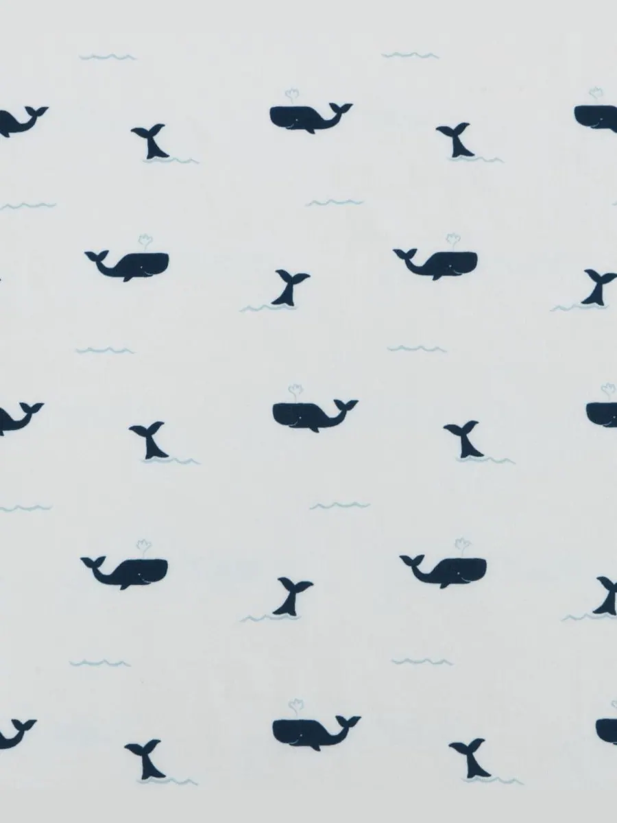 Комплект постельного белья Caspian Whales из микрофибры, 3 предмета, размер Twin Nautica — изображение 4 из 6, темно-синий