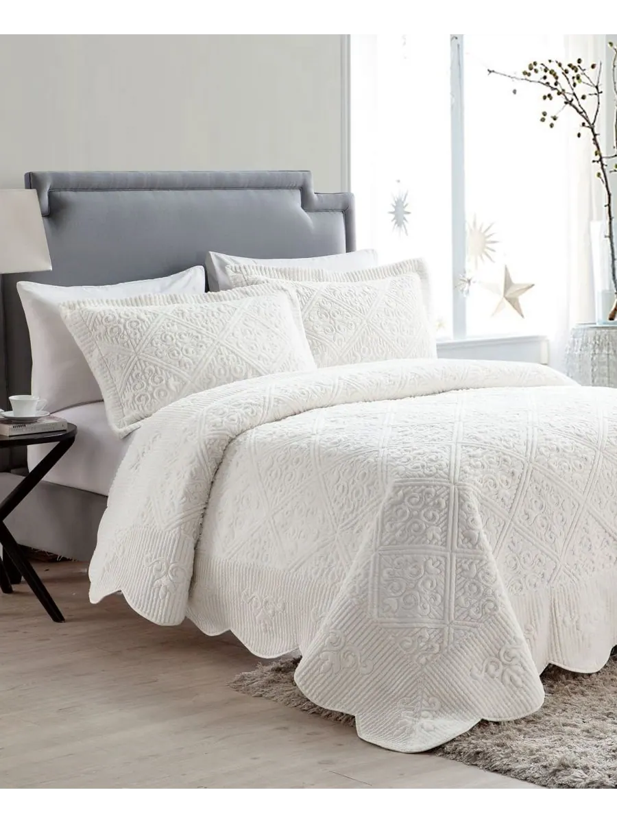 Комплект постельного белья Westland Plush из 3 предметов, размер Full VCNY Home — изображение 2 из 3, белый
