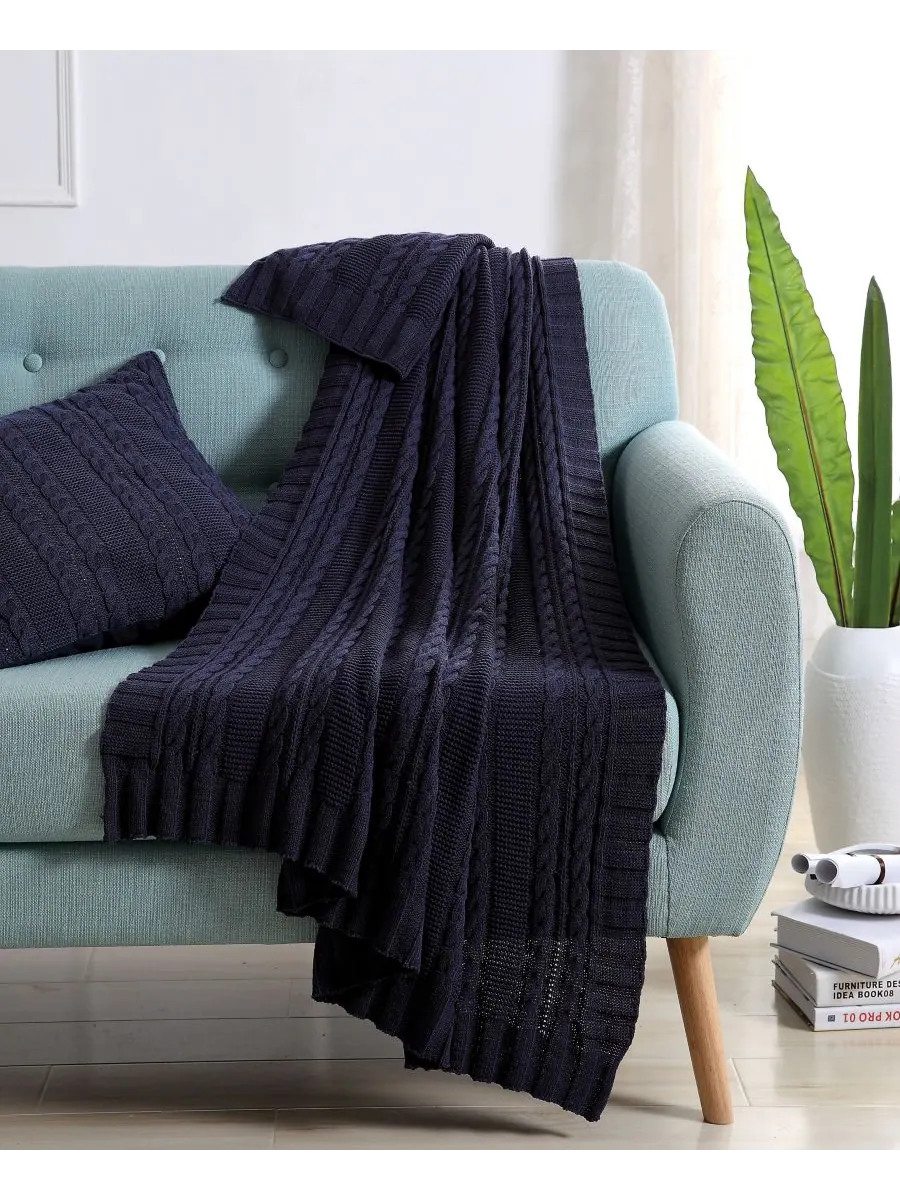 Плед Dublin Cable Knit, 50 x 70 дюймов VCNY Home