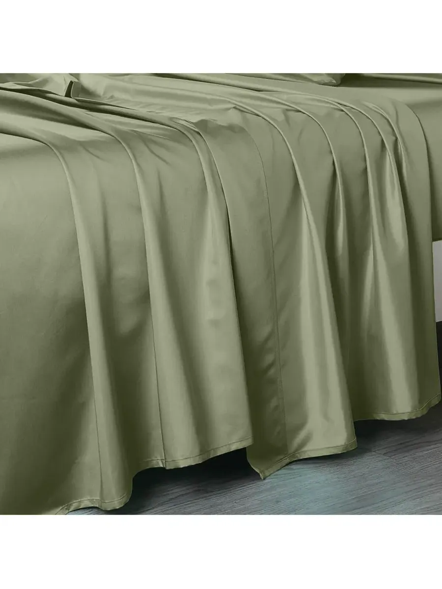 Простыня натяжная (flat sheet) увеличенного размера King, 305×284 см, 608 нитей, хлопковый сатин