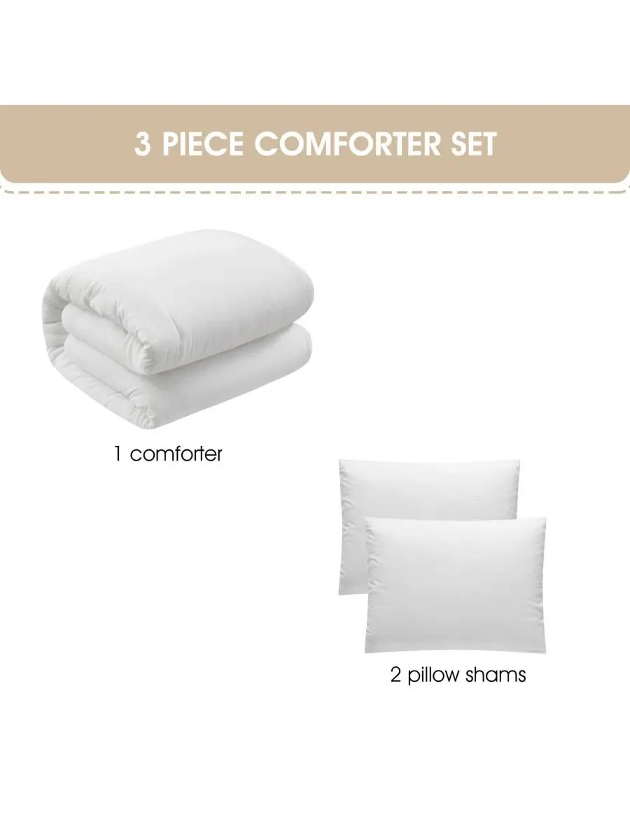Комплект стеганого одеяла Anaya Solid 3-Pc. Stratford Park — изображение 5 из 7, белый