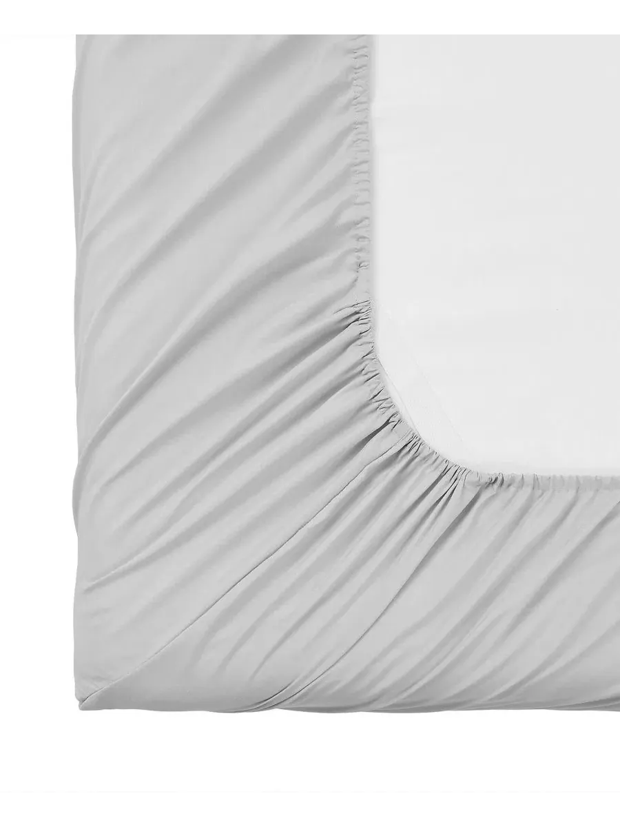 Простыня на резинке из микрофибры, 1500 нитей, Twin Sweet Home Collection — изображение 3 из 4, серебряный