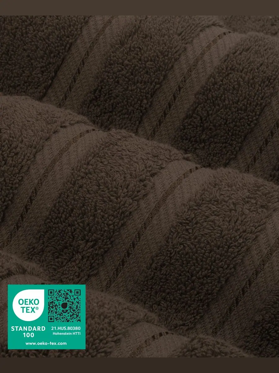 Роскошный набор полотенец Edison из 6 предметов, 100% хлопок American Soft Linen — изображение 3 из 7, коричневый