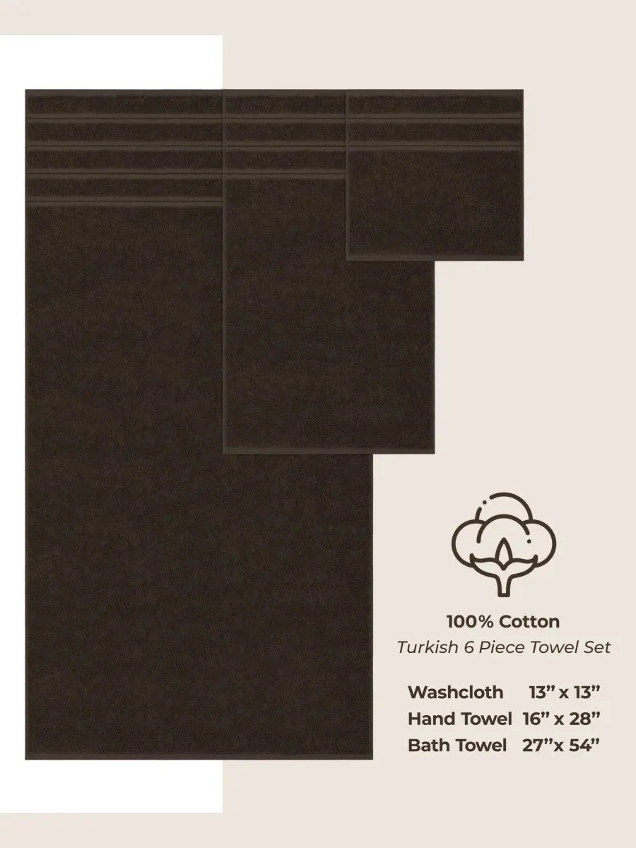 Роскошный набор полотенец Edison из 6 предметов, 100% хлопок American Soft Linen — изображение 4 из 7, коричневый
