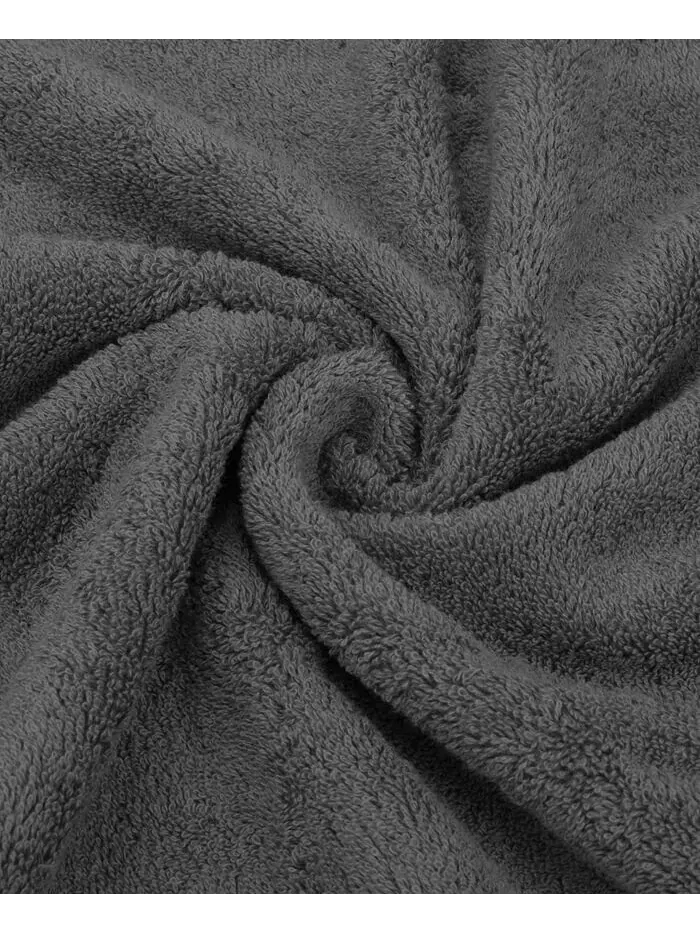 Роскошный комплект полотенец American Soft Linen из 100% хлопка, 6 шт — изображение 3 из 7, серый