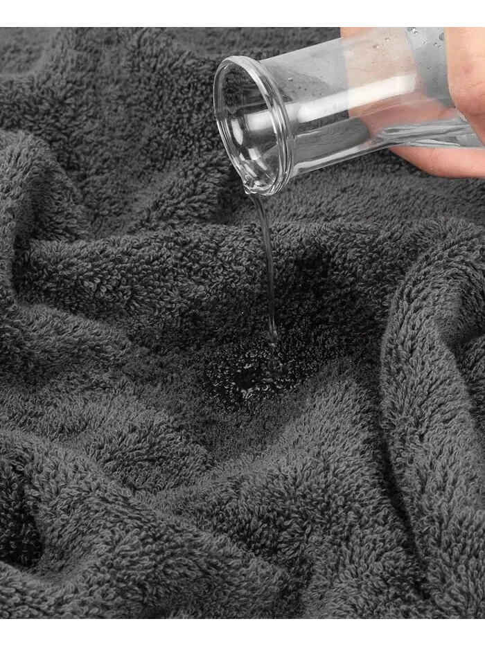 Роскошный комплект полотенец American Soft Linen из 100% хлопка, 6 шт — изображение 4 из 7, серый