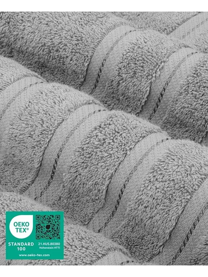 Роскошный комплект полотенец American Soft Linen из 100% хлопка, 6 шт — изображение 3 из 8, серый