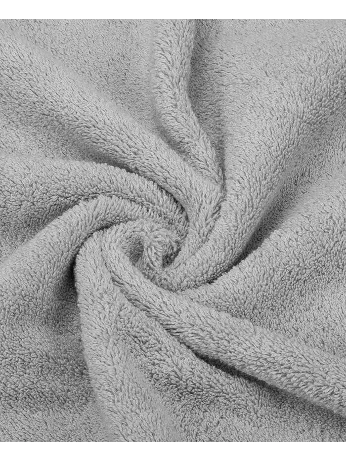 Роскошный комплект полотенец American Soft Linen из 100% хлопка, 6 шт — изображение 7 из 8, серый