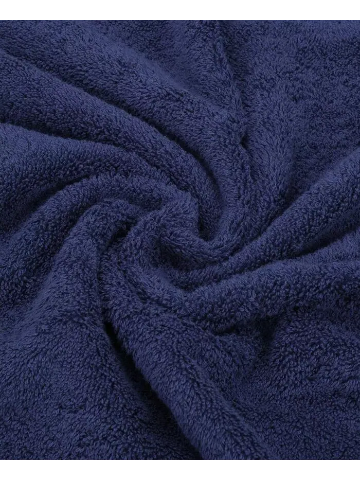 Роскошный комплект полотенец American Soft Linen из 100% хлопка, 6 шт — изображение 7 из 8, темно-синий